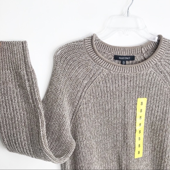 NWT ELLEN TRACY Marled Crewneck Sweater, S - Picture 4 of 8